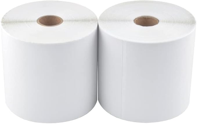 L LIKED 1800 PCS 4"x6" Direct Thermal Shipping Labels with 450 per Roll- Perforated & Strong Adhesive, Blank, Compatible with Zebra 2844, ZP-450, ZP-500, ZP-505, 4 Rolls