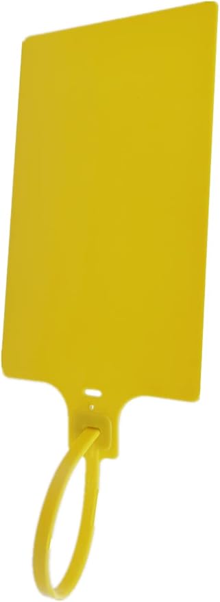 Blank Waterproof Plastic Tags Marker Ties Large Labeling Tags Fastener 2.28"×3.94" 200pcs,Yellow