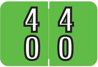 Doctor Stuff - File Folder Labels, Terminal Digit Filing, Consecutive Double Digit Numbers 40-49, Barkley FDDBM Match - BXDM Series Chart Stickers, Green, 1" x 1-1/2", 500/Roll