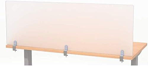 Desk Divider for Students and Desk Privacy Panel. Office Partitions and Ideal Cubicle Light Shield. Frosted Acrylic Clamp-on Desk Partition - 60” W x 22”H Divider