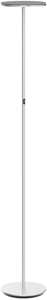 Brightech Sky LED Floor lamp, Torchiere Super Bright Floor Lamp for Living Room Decor & Office - Dimmable, Tall Standing Torch Lamp with Warm Light for Bedroom & Reading - Platinum Silver
