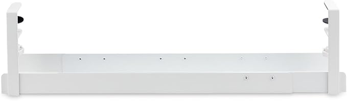 StarTech.com Under Desk Cable Management Tray, Length Adjustable, Clamp-On Installation, No Drilling Required, White