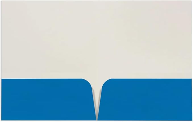 JAM PAPER Custom Printed Semi-Gloss Folders with Round Corner Pockets - Personalized Logo & Text - 12pt C1S - Blue - 100/Pack