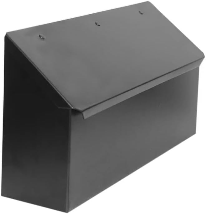 NACH Black Long Wall Mount Mailbox, Rust Resistant Metal Mailbox, Mailboxes for Outside Wall Mount, Outdoor Mailboxes, 15x3.5x7.5 inch, MB-6999BLK
