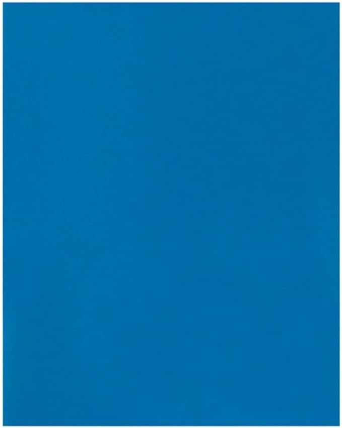 JAM PAPER Laminated Two Pocket Glossy School Folders - Letter Size - High Gloss Blue - Bulk 50/Box