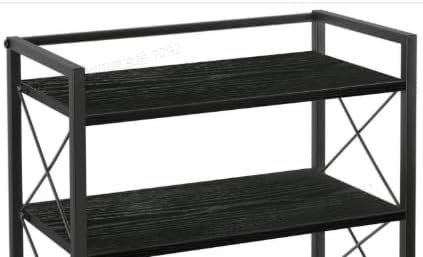 ART-GIFTREE Office Desk Shelf Organizer, Wood Desktop Bookshelf Supplies Storage Rack, Shelf for Top of Desk and Dresser (Pure Black-2 Tier)