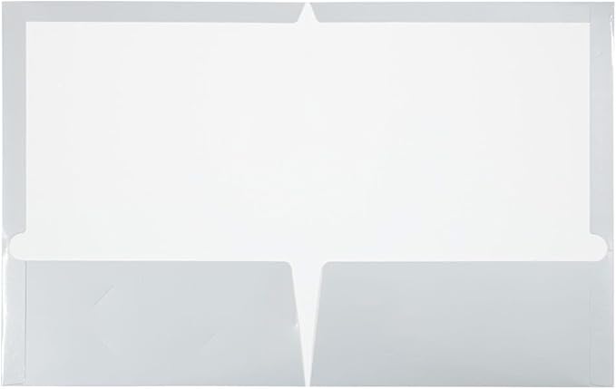 JAM PAPER Laminated Two Pocket Glossy Folders - Silver - 3/Pack