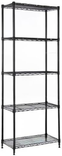 M MZG 1250 lbs Storage Shelving Utility Shelving Unit 5-Tier Utility Shelving Unit Steel Organizer Wire Rack for Home,Kitchen,Office (13.7" D x 23.6" W x 62.4" H)