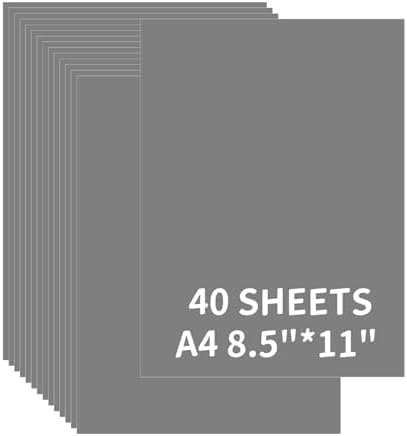 Gray Cardstock Bulk 40 Sheets 8.5 x 11 Inches, 180GSM/65LB Colored Card Stock Paper, Construction Craft Paper for DIY Crafts, Card Making, Scrapbooking & Printing