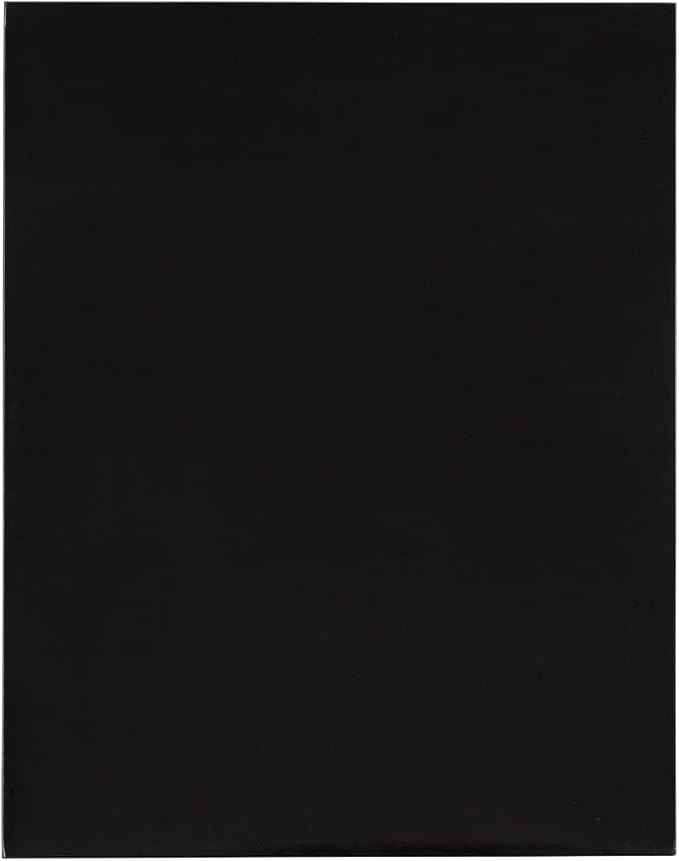 JAM PAPER Laminated Two Pocket Glossy School Folders - Letter Size - High Gloss Black - 6/Pack