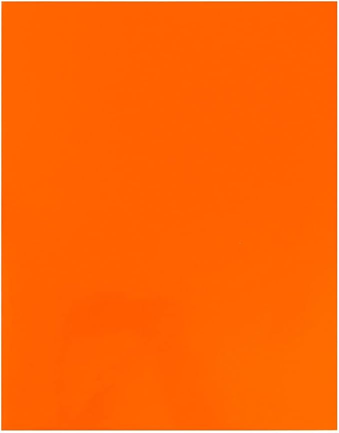 JAM PAPER Laminated Two Pocket Glossy School Folders - Letter Size - High Gloss Orange - 6/Pack