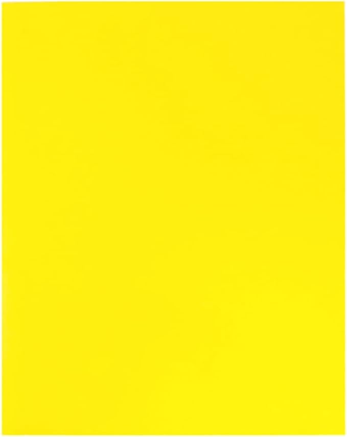 JAM PAPER Laminated Two Pocket Glossy School Folders - Letter Size - High Gloss Yellow - 6/Pack