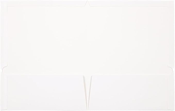 JAM PAPER Laminated Two Pocket Glossy Folders - White - 3/Pack