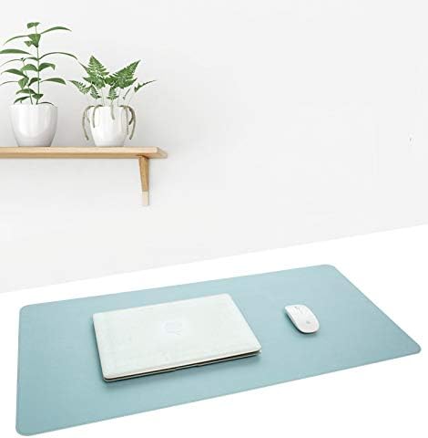 SUJAYU Dual Sided PU Leather Desk Pad, Mouse Pad, Office Desk Mat, Non-Slip Laptop Desk Pad, Waterproof Desk Writing Pad for Office and Home (23.6" x 11.8", Light Blue+Sliver)