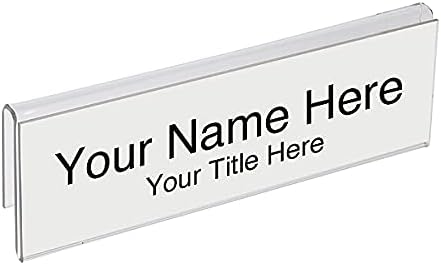 Glass Wall Name Plate Holders - Single Sided 8-1/2" Wide x 2" high (50 - PK, 1/2" Cubicle Wall) by Plastic Products Mfg.