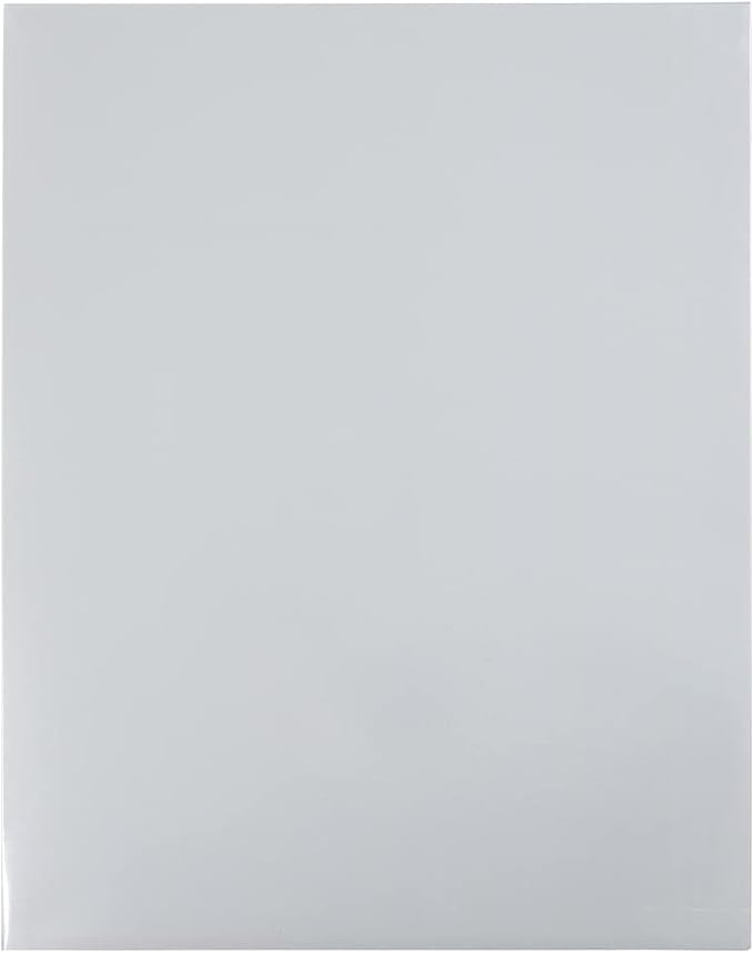 JAM PAPER Laminated Two Pocket Glossy School Folders - Letter Size - High Gloss Silver - 6/Pack