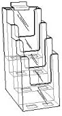 Clear-Ad - LHF-Z104 - Acrylic Slant Back 4 Tier Trifold Brochure Display w/Z-bar for SlatWall - Plastic Literature Holder for Flyers, Booklets, Bills, Mail, Letters, Cards, Pamphlets, Maps (2-Pack)