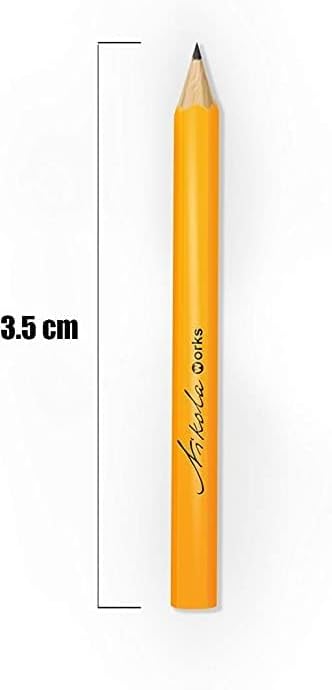 Nikola Works Mini Golf Pencils Without Erasers - 96 Count - Classic Pre-Sharpened #2 HB American Pew Pencils Standard Hex Shaped Bulk Pack