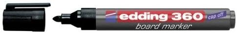 edding 360 whiteboard marker - black - 50 whiteboard pens - round nib 1,5-3 mm - whiteboard pen dry wipe - for whiteboards, flipcharts, pinboards, magnetic and memo boards - sketchnotes - refillable