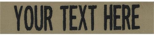 Custom Uniform Name Tapes Solid Colors. Coyote Tan Fabric, 3.5 Inch Sew on