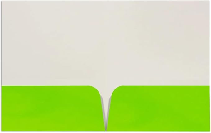 JAM PAPER Custom Printed Semi-Gloss Folders with Round Corner Pockets - Personalized Logo & Text - 12pt C1S - Lime Green - 250/Pack