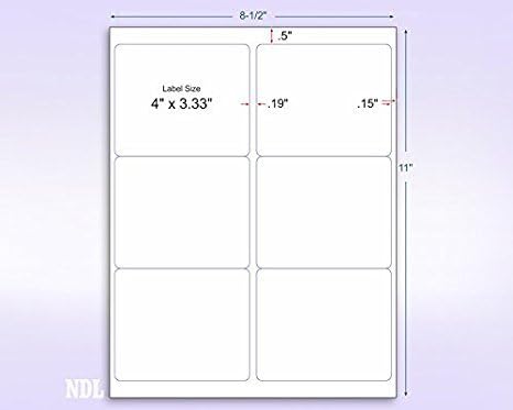 8-1/2 x 11" Neon Color High Light Fluorescent Labels for Laser & Inkjet Printer (Pink Fluorescent, 4" x 3-1/3" - 6 Per Page | 300 Labels)