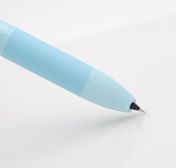 xixixiaozhu OASO K018 Sealed Retractable Fountain Pen Set 0.5mm with 2pcs Blue Ink Cartridges Smooth Writing for School Students (Light Blue)