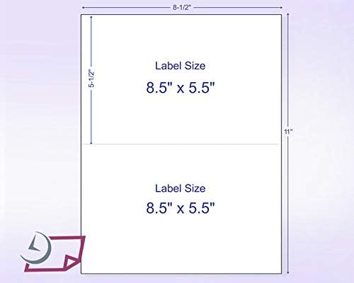 NextDayLabels - 8-1/2 x 11 Neon Color High Light Fluorescent Labels for Laser & Inkjet Printer (RED Fluorescent, 8-1/2" x 5-1/2" - 2 Per Page | 50 Labels)