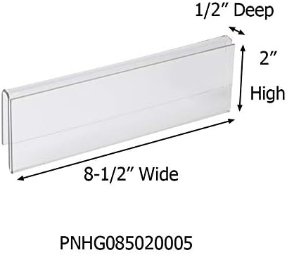 Glass Wall Name Plate Holders - Single Sided 8-1/2" Wide x 2" high (50 - PK, 1/2" Cubicle Wall) by Plastic Products Mfg.