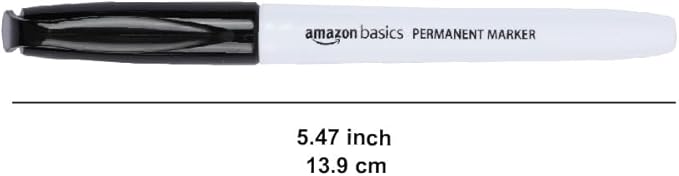 Amazon Basics Fine Tip Point Permanent Markers for Office, School, and Home Use, Black, 4 Pack