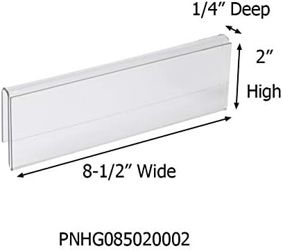 Glass Wall Name Plate Holders - Single Sided 8-1/2" Wide x 2" high (10 - PK, 1/4" Cubicle Wall) by Plastic Products Mfg.