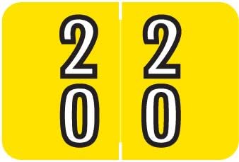 Doctor Stuff - File Folder Labels, Terminal Digit Filing, Consecutive Double Digit Numbers 20-29, Barkley FDDBM Match - BXDM Series Chart Stickers, Yellow, 1" x 1-1/2", 500/Roll