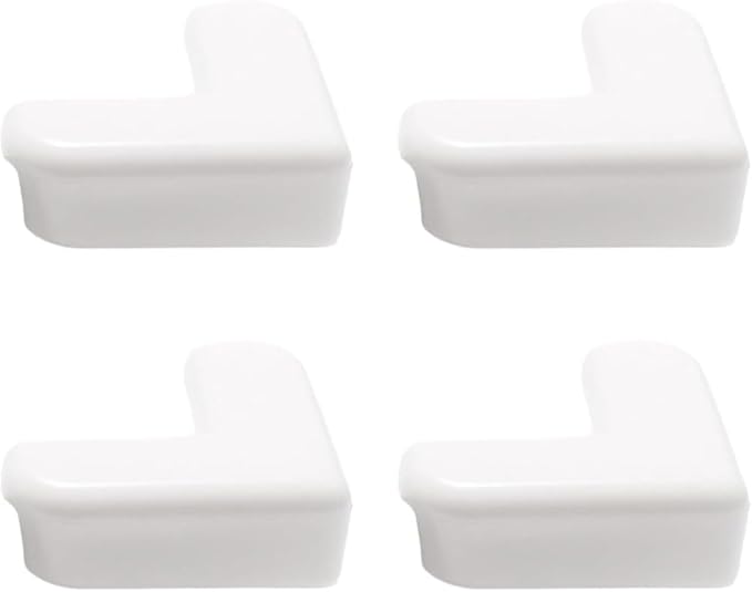 4Pcs White Corner and Edge Protectors, Self-Adhesive Bumpers for Furniture, Desks and Tables, Shock-Absorbing Guards
