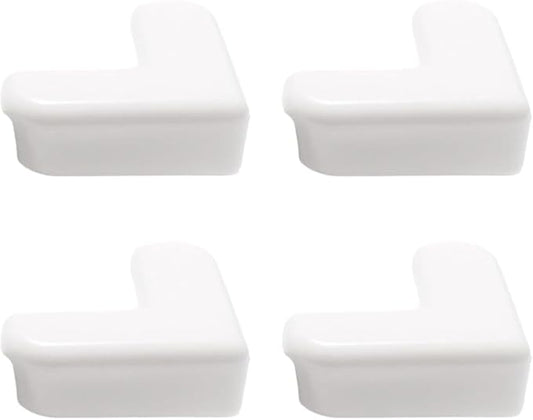 4Pcs White Corner and Edge Protectors, Self-Adhesive Bumpers for Furniture, Desks and Tables, Shock-Absorbing Guards