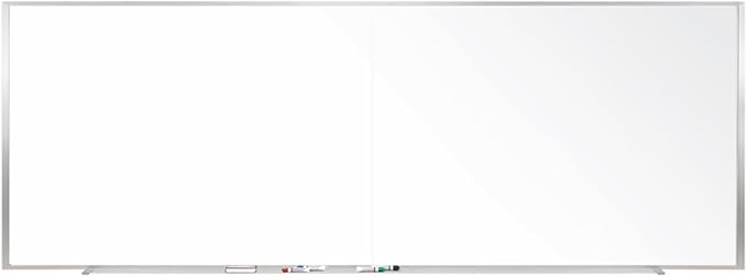 Ghent M1 Porcelain Magnetic Whiteboard, Aluminum Frame, 4'H x 15' 4" W, (2 Pieces)(M1-415-4-2P)