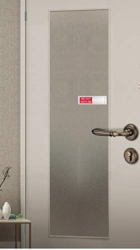 Magnetic Do Not Disturb Sign - Privacy Slider Door Hanger with Non-Scratch Surface, Reversible Indicator for Home Office, Restroom, Hotel, Hospital, Conference Room， 7"x2" Silver.