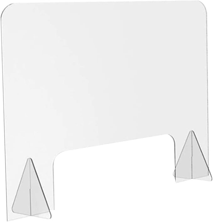 KALLORY Prevention Baffles Dividers Panel Table Protective Office Divider Board Clear Desk Barrier Reception Screen Universal Block Shield Clear Book Holder Notepads Vertical Sneeze Guard