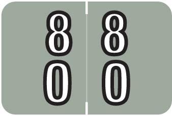 Doctor Stuff - File Folder Labels, Terminal Digit Filing, Consecutive Double Digit Numbers 80-89, Barkley FDDBM Match - BXDM Series Chart Stickers, Gray, 1" x 1-1/2", 500/Roll