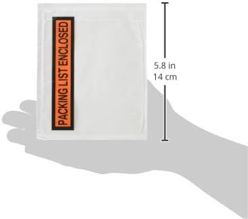 1000 Pieces 4.5x5.5 Clear with Packing List Enclosed Printing Pouch Envelope Bag for Invoice Packing Slip