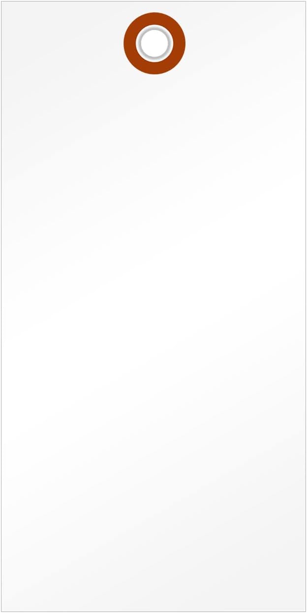 SmartSign 6.25 x 3.125 inch Blank White Shipping Tags with Metal Eyelet (Size-8), 7.5 mil HDPE Plastic, Writable, Pack of 1000 (No Wires), Made in USA