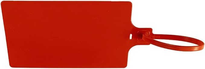 400Pcs Plastic Seals Shipping Label Tags, Writable Marker Big Sign Tie for Logistics, 255mm Total Length Self Locking Inventory Waterproof Tag Fastener with 3 Marker Pen (Red)