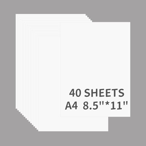 Cream White Cardstock 40 Sheets 8.5 x 11 Inches, 180gsm/65lb Construction Paper, Colored Card Stock Paper Bulk for Printing, DIY, Office & School, Scrapbooking, Crafts