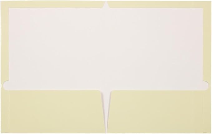 JAM PAPER Laminated Two Pocket Glossy Folders - Ivory - 3/Pack