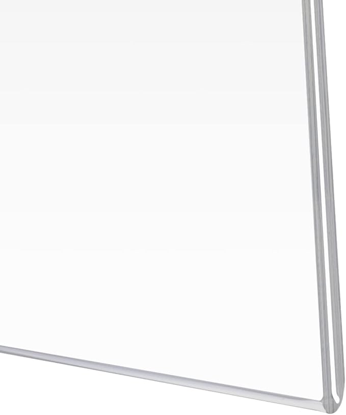 PecMuikee Acrylic Sign Holder 8.5x11 Horizontal, Wall Mount Acrylic Sign Holder and Plastic Paper Display Ad Frame bonus with 3M Tape and Mounting Screws for Restaurants, Office, Store, 12 Pcs