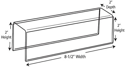 8-1/2" x 2" Double-Sided Cubicle Name Plate Holders 8-1/2" Wide x 2" high x 2" deep Hook - PNH2085020020 (40 Pack) by Plastic Products Mfg.