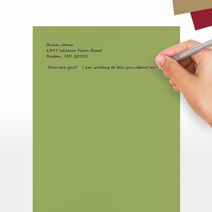 LUXPaper 8.5" x 11" Paper | Letter Size | Avocado Green | 70lb. Text | 250 Qty