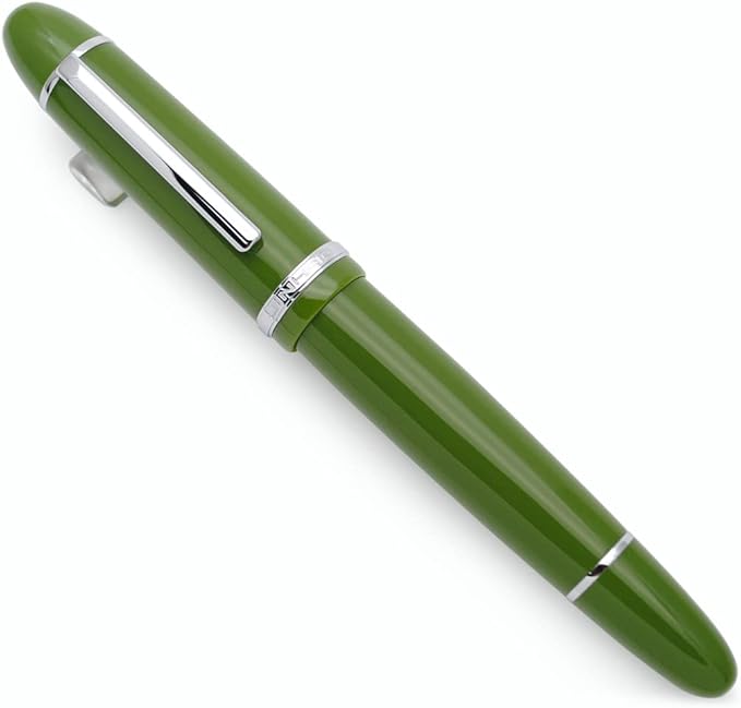 JINHAO X159 Fountain Pen (EF Nib 0.38mm, Avocado Green with Silvery Clip)
