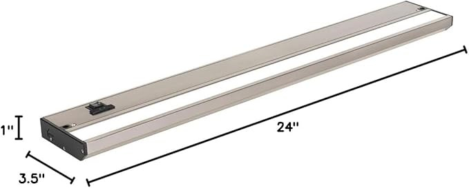 LED Under Cabinet Lighting Hardwired - 3CCT 24 Inch Satin Finish - Undercabinet Lights for Kitchen - Linkable Undercounter Dimmable Plug in Light or Hard Wired - Under Counter Fixture Direct Wire