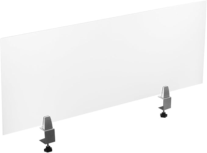 Acrylic Free Standing Privacy Screen, 47''L x 18W'' Office Partitions Frosted Acrylic Panel with Clips, Privacy Desk Panel Protective for Office, School