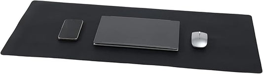 Wolaile Desk Pad 36x17 inches,PU Leather Desk Blotter,Non-Slip Base Waterproof Surface Office Desk Mat Protector,Old Desktop Cover Decor,Large Mouse Pad,Black